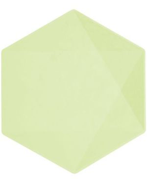 6 stk Vert Decor Grønne Heksagonale Papptallerkener 26 cm - Miljøvennlige