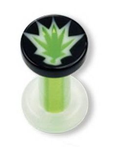 Green Weed - Hvit & Svart Piercing Plugg