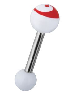 Yin Yang Tragus/Helix - White/Red