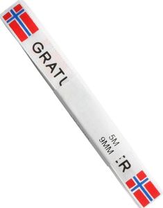 Satengbånd Med Norske Flagg og "Gratulerer" Tekst 9 meter x 5 mm