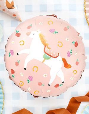 Folieballong Hest og Blomster 45 cm