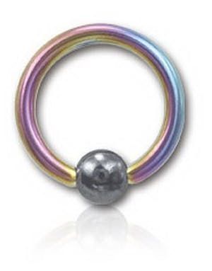 Multi Color Titan BCR med Hematite Ball
