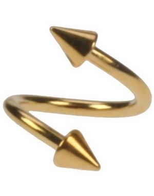 SpikeTwister - 1,2 x 8 mm Gullfarget Øyenbrynspiercing