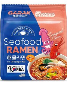 5 stk GARAK Seafood Ramen - Hel Pakke 5x130 gram (Korea Import)