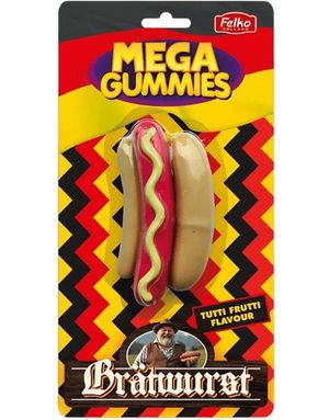 Mega Gummies German Bratwurst - Vingummi Pølse med Tutti Fruttismak 120 gram