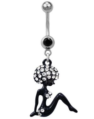 Afro Girl Navlepiercing - Svart