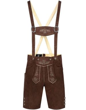 Brun Skinnimitert Lederhosen til Mann