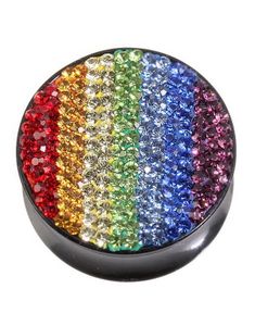 Diamond Rainbow - Svart Piercing Plugg