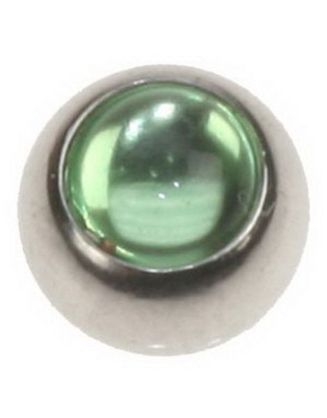 Stålkule med Grønn Perle Stein - 6 mm Kule til 1,6 mm Stang