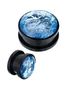 Moon Stone Blue - Svart Piercing Plugg