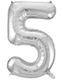 Tallet 5 - Sølvfarget JUMBO Folieballong 86 cm