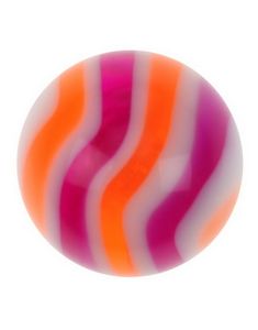 Trefarget - Lilla/Orange/Hvit Akrylkule