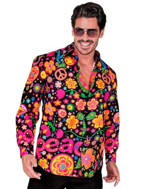 70-Talls UV Glow Hippie Skjorte