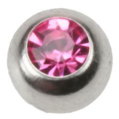Blank Stålkule Med Rosa Sten