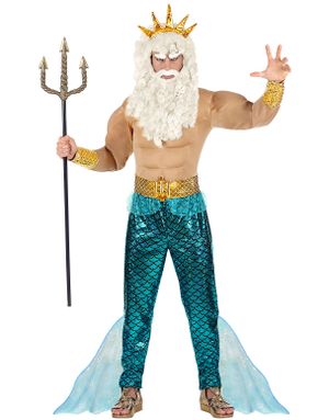 Poseidon Kostyme 5 Deler