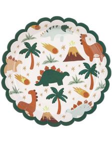 6 stk Dinosaur Papptallerkener 18 cm