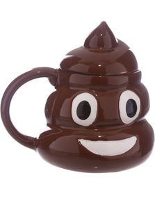 Brun Poop Emoji Kopp med Lokk