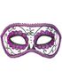 Lilla Day of the Dead Øyemaske med Glitter