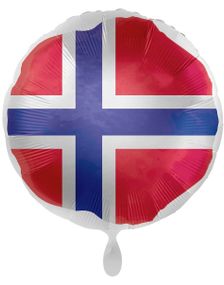 Folieballong 43 cm - Norsk Flagg
