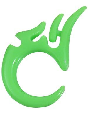 Grønn Dragon Claw Expander Ørepiercing i Akryl 4 mm