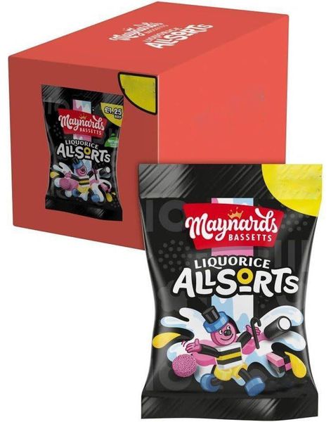 10 stk Maynards Bassetts Liquorice Allsorts / Engelsk Lakris Konfekt - Hel Eske 1,1 kg