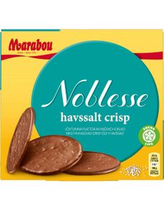 Marabou Noblesse Havsalt - Tynne Runde Melkesjokoladeplater med Havsalt og Crisp 150 gram