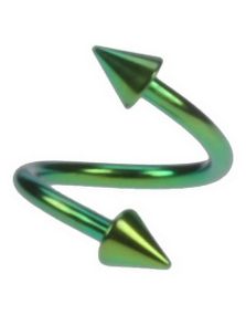 SpikeTwister - 1,2 x 8 mm Grønn Øyenbrynspiercing
