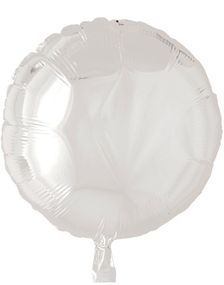 Rund Hvit Folieballong 46 cm