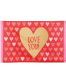 Stort Stoffbanner 60x90 cm - Love You