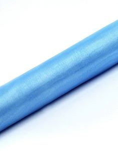 LYS BLÅ Gjennomsiktig Organzaløper 36 cm x 9 meter