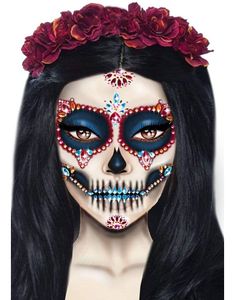 Day Of the Dead Fargerike Ansiktsstener / Smykker