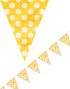 Gult Banner med Hvite Polka Dots 365 cm