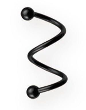 Dual Curve 1.2 x 14 mm - Svart Øyenbrynspiercing