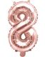 Tallet 8 - Rose Gullfarget 35 cm Liten Folieballong