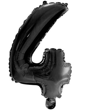 Tallet 4 - Svart 41 cm Liten Folieballong