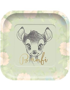 4 stk Firkantet Papptallerkener 24 cm - Bambi