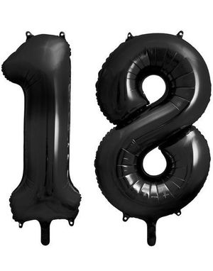 18 år ballonger - 86 cm svart