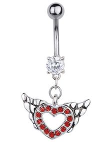 Heart Of An Angel Navlepiercing - Rød