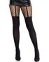 Strømpebukse med hofteholder-illusjon og nettingdetaljer – svart