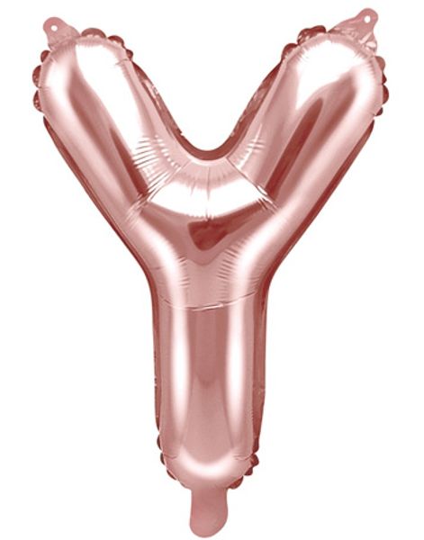 Bokstaven Y - Rosegullfarget 35 cm Folieballong
