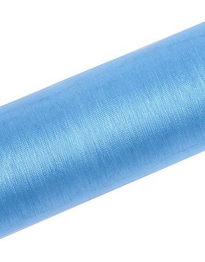 LYS BLÅ Gjennomsiktig Organzaløper 16 cm x 9 meter