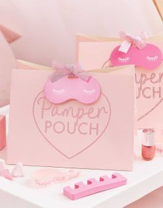 5 stk Gjenbrukbare Glitrende "Pamper Pouch" Party Bags - Pamper Party