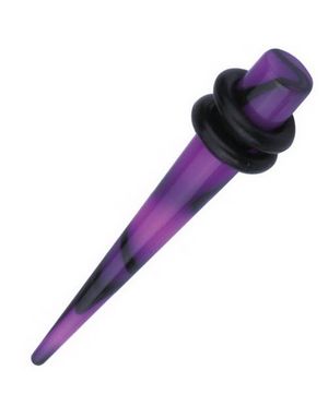 Spike Expander - Lilla og Svart Akryl Piercing