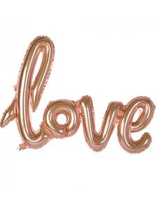 Love I Ett Ord - Rose Gullfarget Folieballong 119 cm