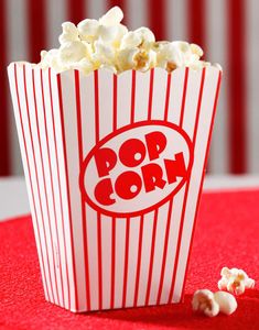8 stk Popcornbeger i Papp - Retro Cinema