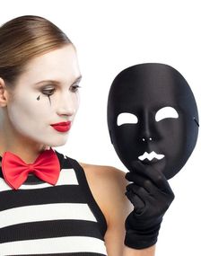 Deluxe Ansiktmaske Mime Svart