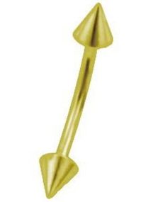Double Spikes Banan - Gullfarget Øyenbrynspiercing