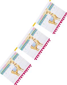 4 Meter Flaggbanner med Rosa Dusker - Lama Fest