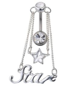 Star Belly Piercing - White