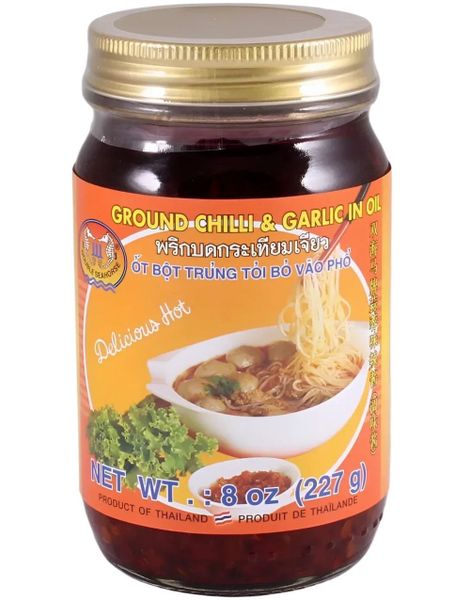 ANBEFALT! Dobble Seahorse Hakkede Chili & Hvitløk i Olje - 200 gram (Thailand)